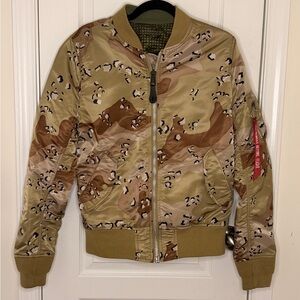 Alpha Industries Tan Camouflage Bomber Jacket